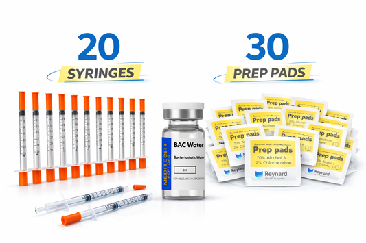 Peptide Advanced Research Bundle | 20 Syringes + 30 Prep Pads + 3ml BAC Water