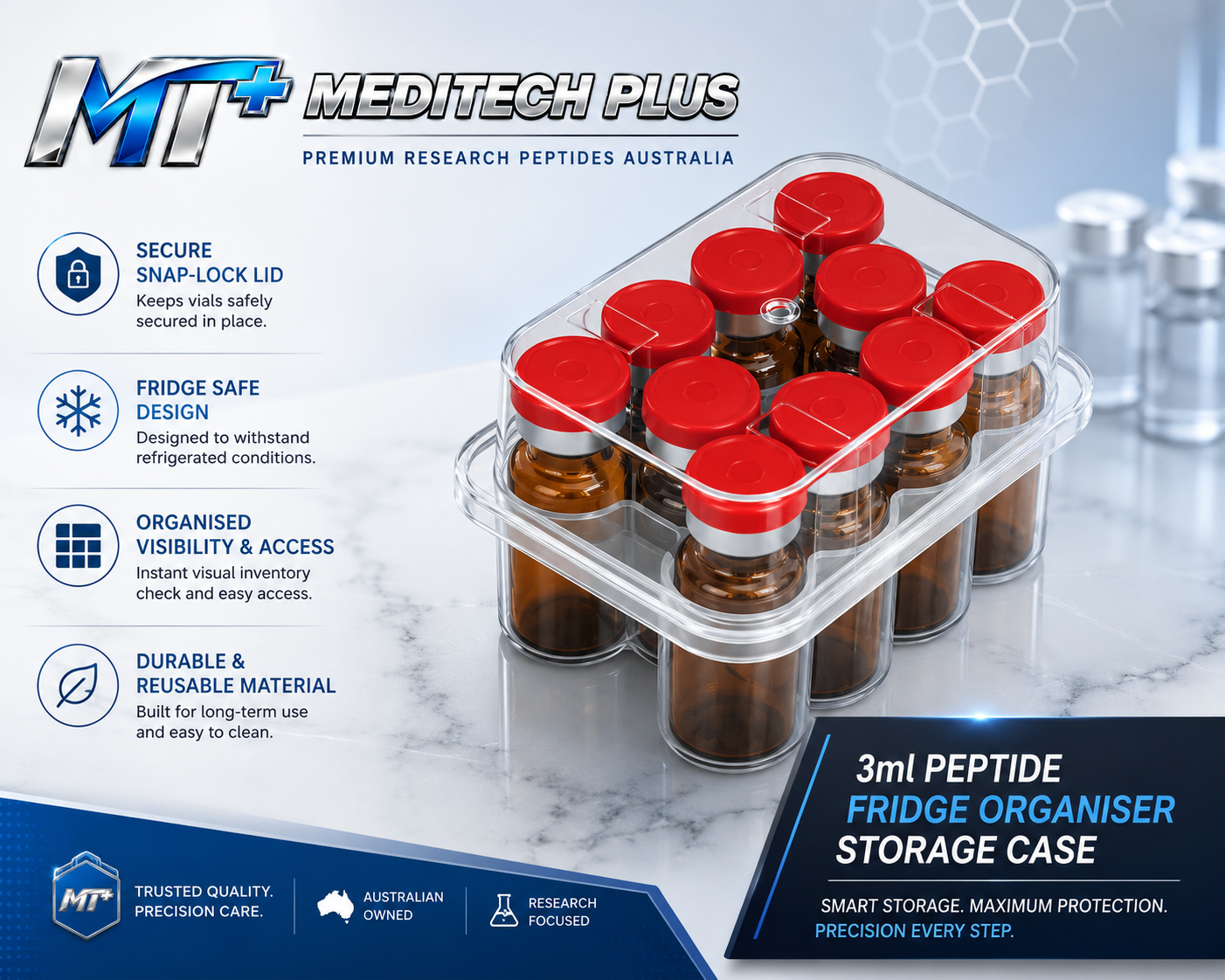 3mL Peptide Fridge Organiser Storage Case
